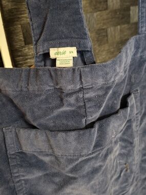 aerie Navy Blue Denim Overalls with Front Pocket